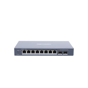 Switch Gigabit PoE+ / Administrable / 8 Puertos Gigabit PoE+ / 2 Puertos SFP / Configuración Nube Hik-Partner Pro / Modo Extendido hasta 300 Metros / 110 W