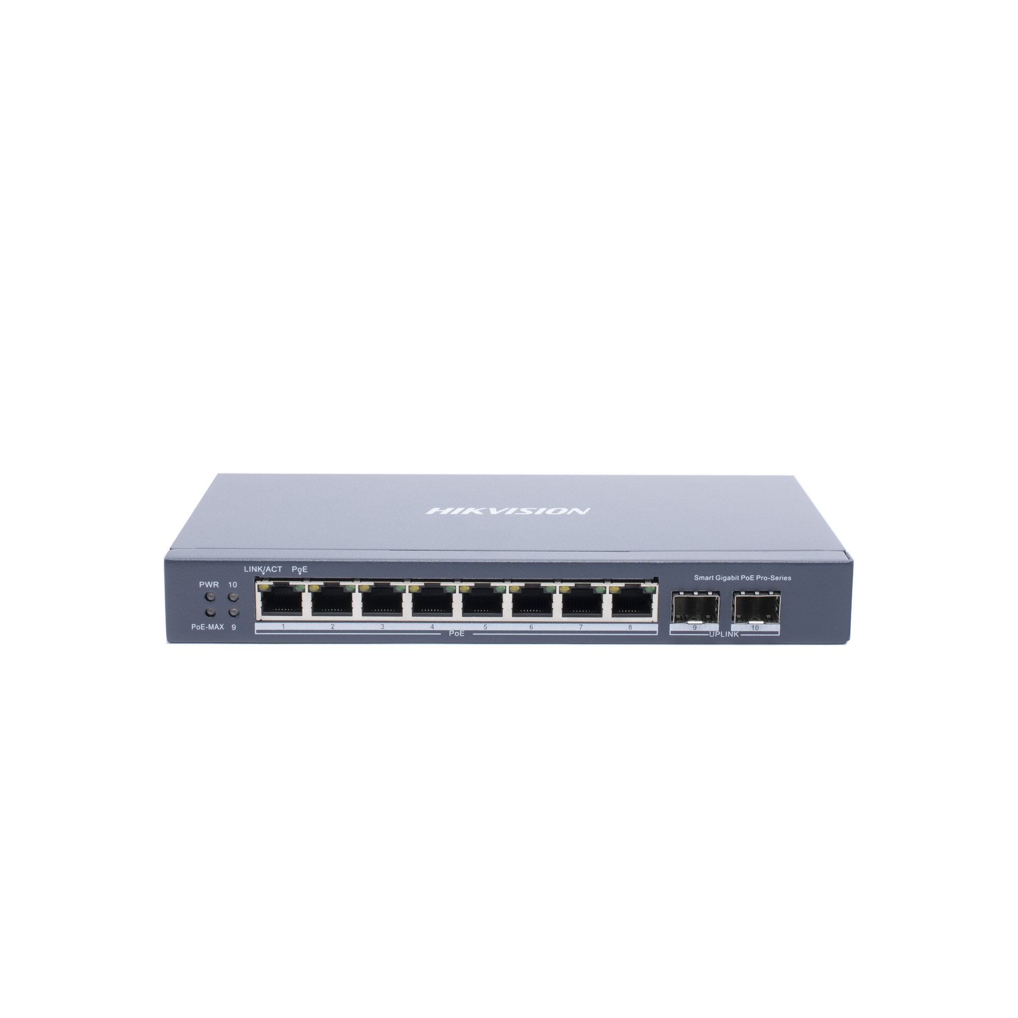 Switch Gigabit PoE+ / Administrable / 8 Puertos Gigabit PoE+ / 2 Puertos SFP / Configuración Nube Hik-Partner Pro / Modo Extendido hasta 300 Metros / 110 W