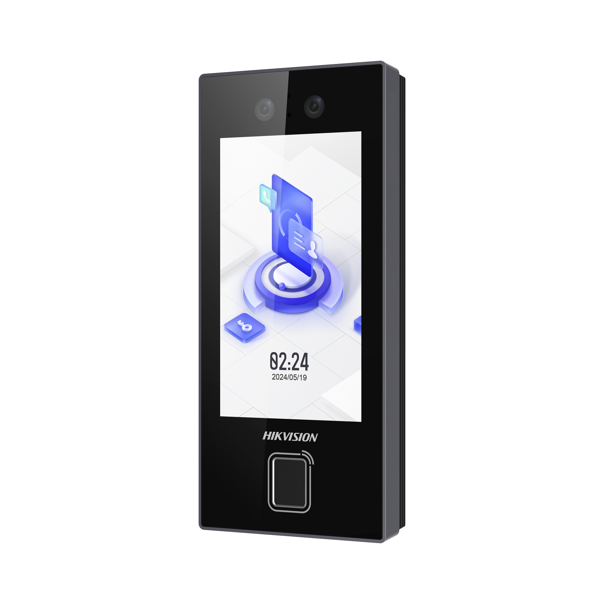 Terminal Facial Min Moe con LECTOR DE HUELLAS y Tarjetas MIFARE / 3000 Rostros / 3000 Huellas / Pantalla 4.5" / Administrable en la Nube con Hik-Connect Teams  / Exterior IP65  / PoE / WiFi / HIK-IA