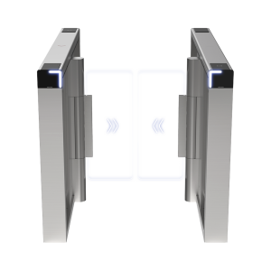 Torniquete Swing PREMIUM / Iluminación LED / 12,000,000 Ciclos MCBF / Incluye Lectores de Tarjeta y Panel de Acceso / 14 Pares de IR / Carril de 90 cms / Compatible con Reconocimiento Facial / Incluye Izquierdo y Derecho