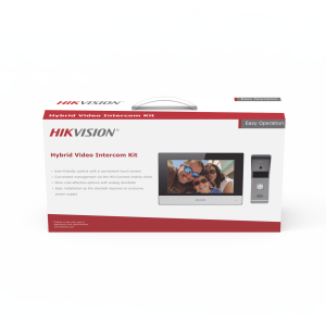 Kit de Videoportero Analógico de Metal / IP a 4 Hilos con Función de Llamada a App Hik-Connect / Monitor se Conecta a Internet por Cable o WiFi y por 4 Hilos al Frente de Calle IP65 / Expandible a Mas Equipos