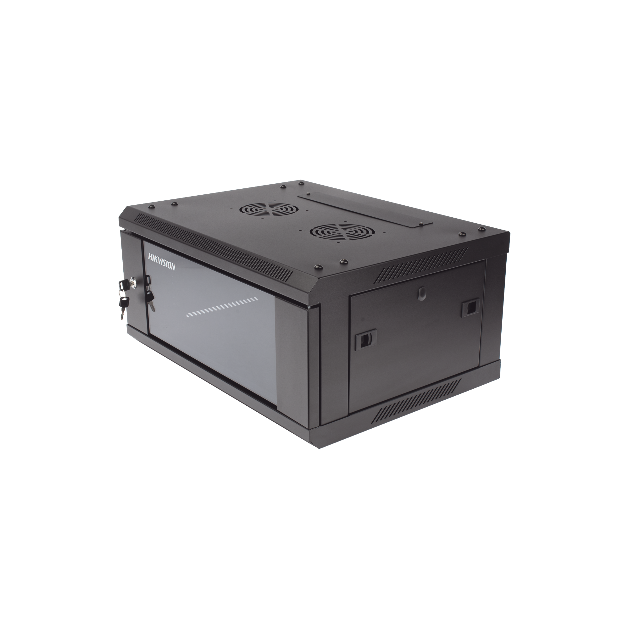 Gabinete para Montaje en Pared - Piso / Puerta de Cristal Templado / Cuerpo Fijo / 4 Unidades de Rack / 19" / Fabricado en Acero
