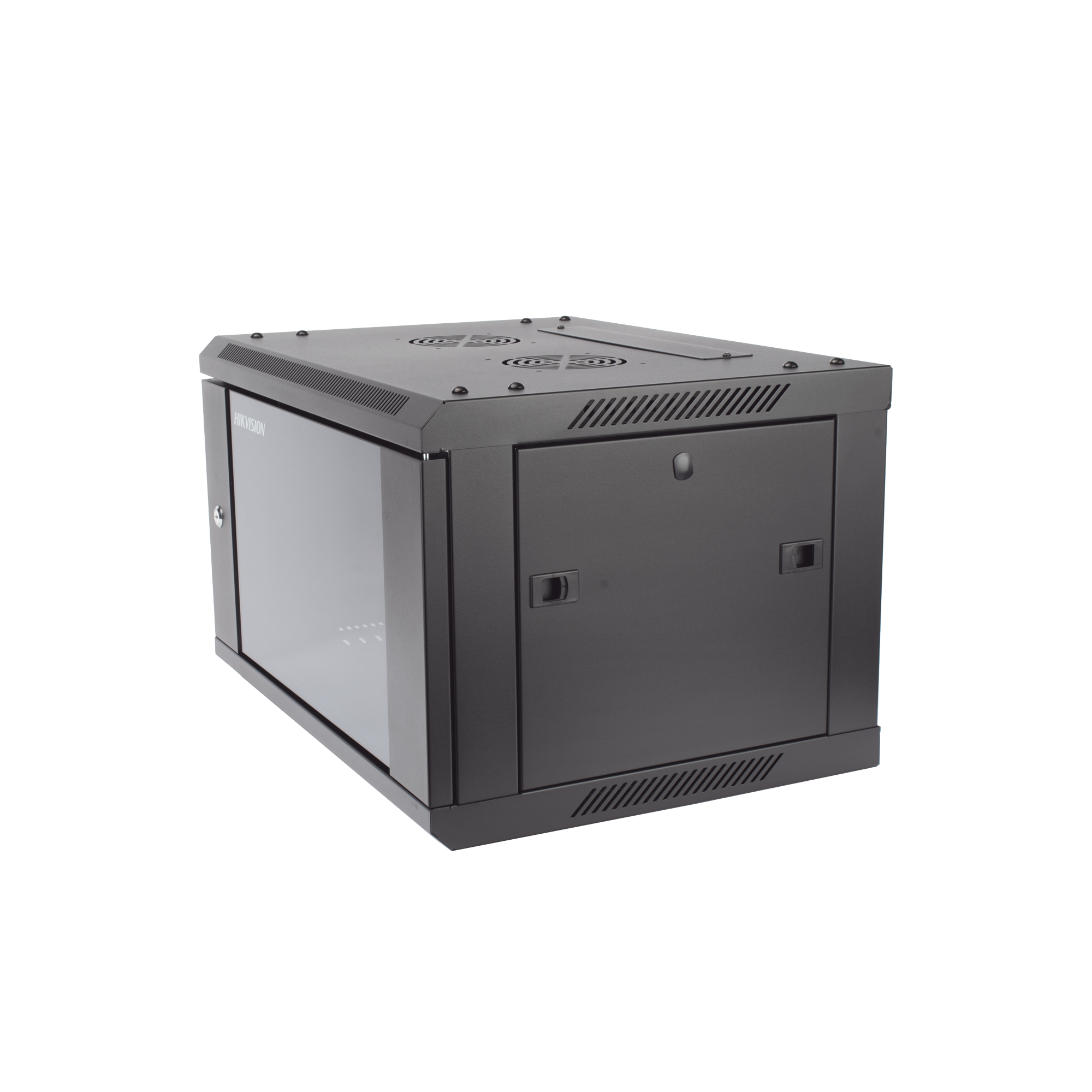 Gabinete para Montaje en Pared - Piso / Puerta de Cristal Templado / Cuerpo Fijo / 6 Unidades de Rack / 19" / Fabricado en Acero