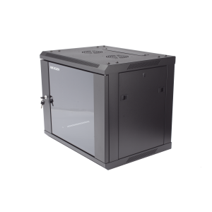 Gabinete para Montaje en Pared - Piso / Puerta de Cristal Templado / Cuerpo Fijo / 9 Unidades de Rack / 19" / Fabricado en Acero