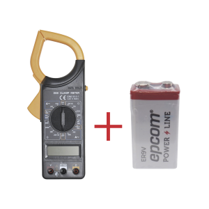 Multímetro Digital de Gancho DT266 600 Vcc / Vca CATII. Con pantalla LCD. Incluye Batería ER-9V de 9V