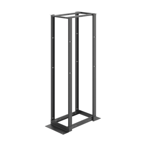 Rack de Cuatro Postes Estándar de 19", Rieles Numerados y Roscados #12-24, Profundidad Ajustable de 450 a 1050 mm, 45 Unidades de Rack, Color Negro