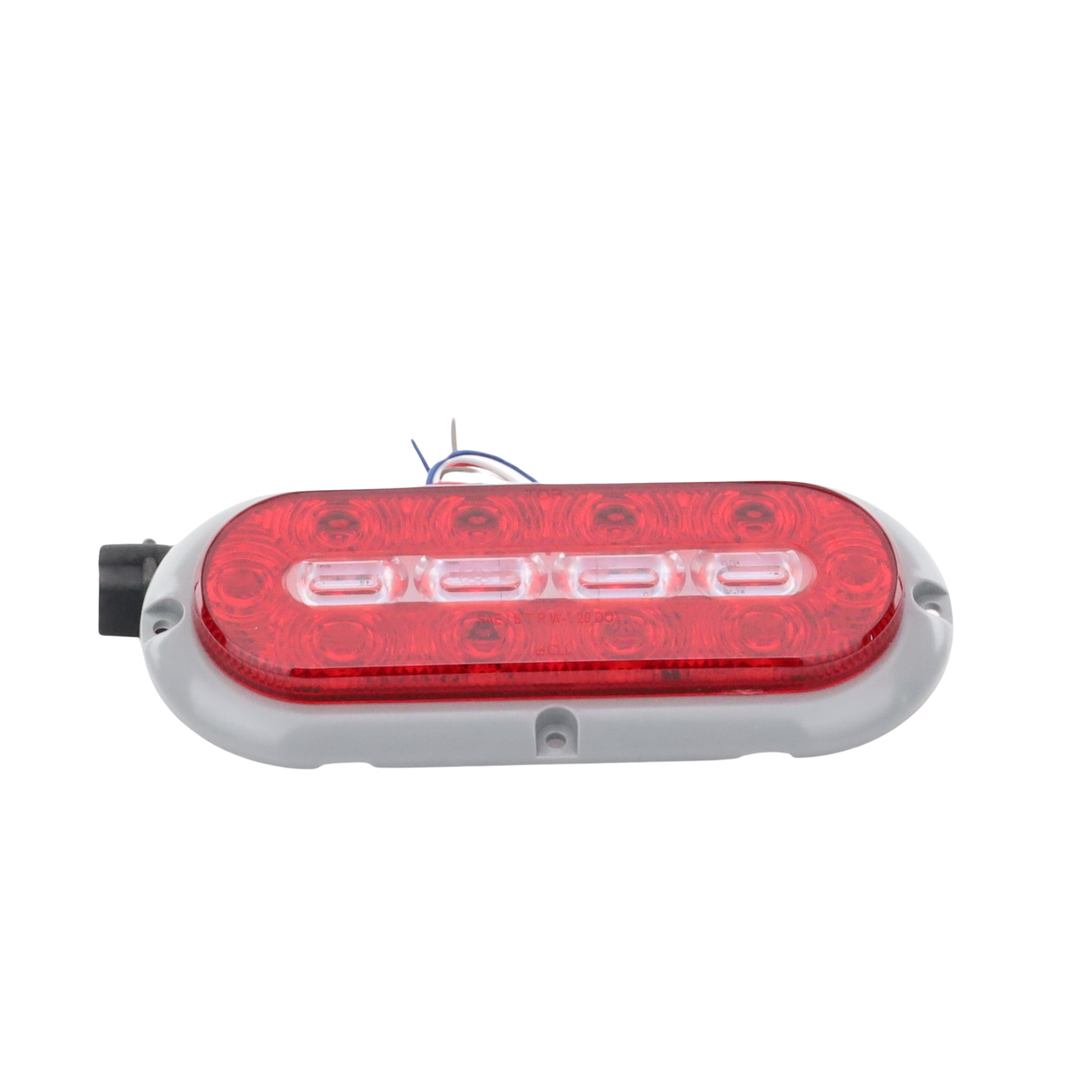 Plafón Ovalado de 7.5" Para Camiones de Transporte, 18 LED Ultra Brillantes, Color Rojo/Claro/Ambar