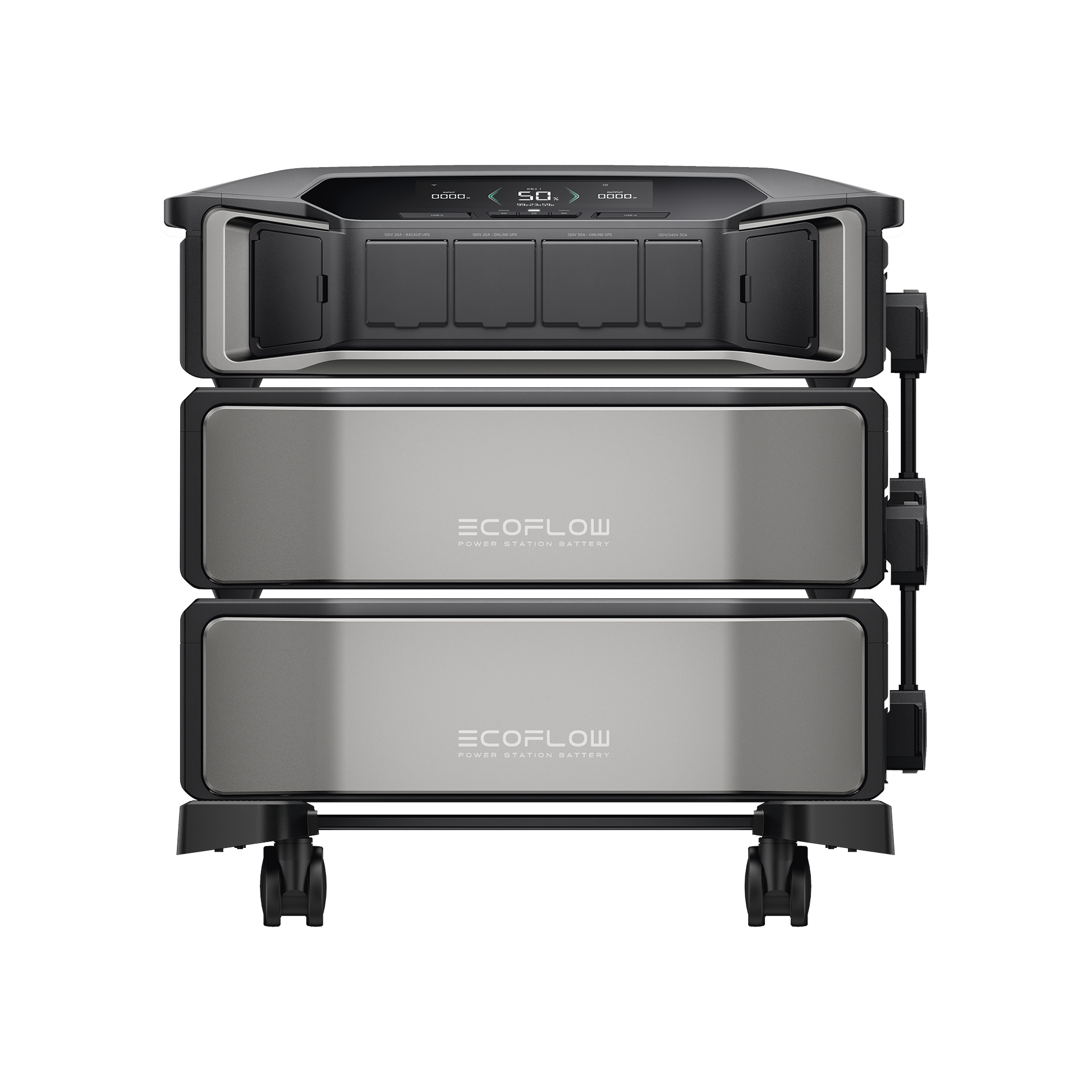 Estación de Energía Delta Pro Ultra 7.2kW para Respaldo Residencial, Incluye 2 Baterías de Litio LFP 6kWh (12kWh Totales), Sincronización para Mayor Potencia, Carga Solar Hasta 4000W, Capacidad de Trabajo Online (0ms)