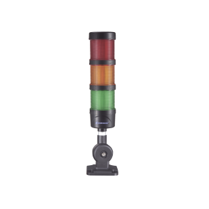 Torre LED Indicadora de estado de 3 niveles color Rojo, Ámbar y Verde, con Buzzer integrado a 85 dB, a 110-240 VCA con Montaje incluido de 60 mm de diámetro