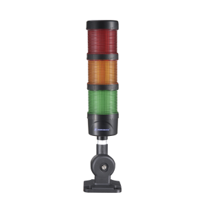 Torre LED Indicadora de estado de 3 niveles color Rojo, Ámbar y Verde, con Buzzer integrado a 85 dB, a 24 VCD con Montaje incluido de 60 mm de diámetro