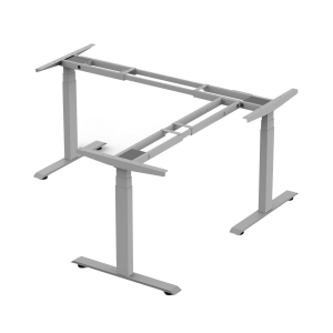 Base de Escritorio Motorizado Profesional Tipo L (3 Columnas) / Altura Ajustable 60-125cm / Estructura Estable / Funcionamiento Suave / 4 Preset de Posiciones / Color Gris / Soporta hasta 150Kg de carga