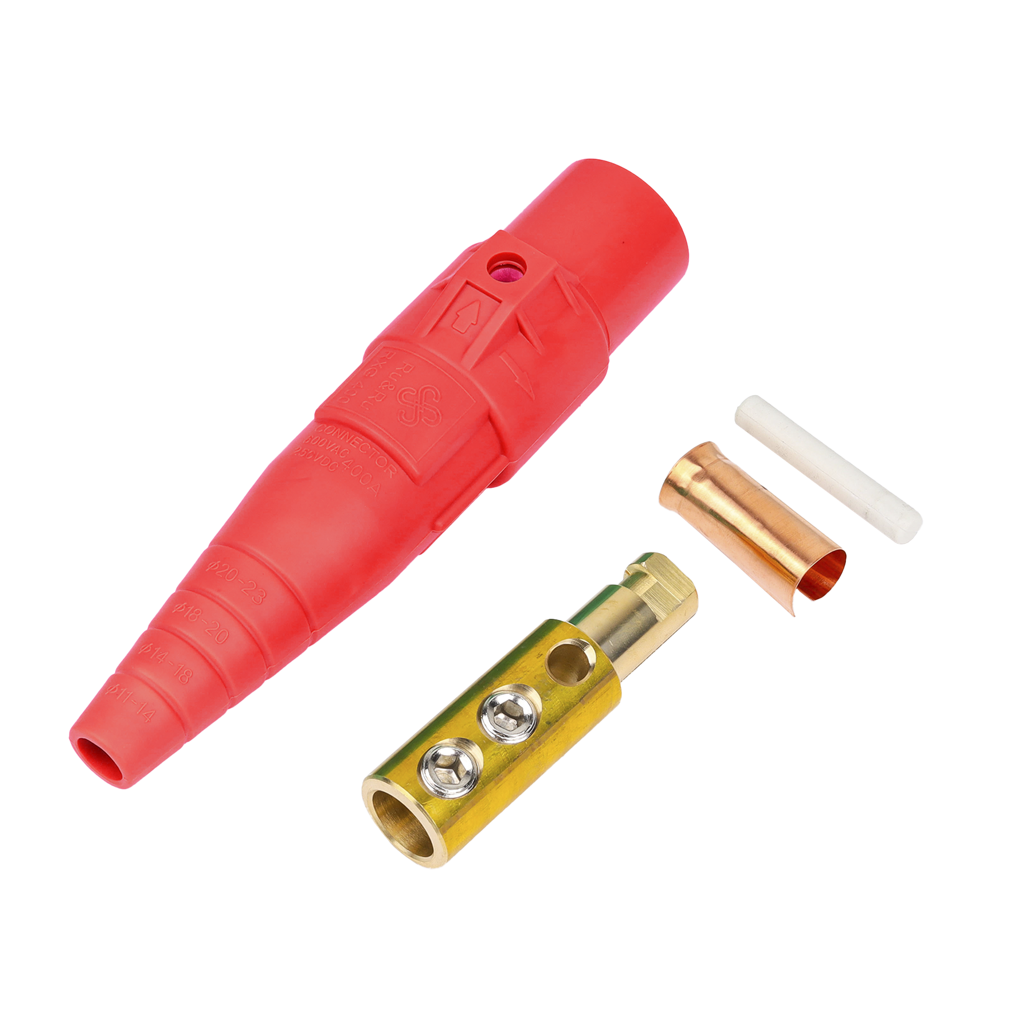 Conector camlock | 400 AMPERES | MACHO | color rojo