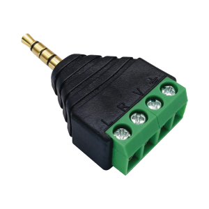 Conector de audio de 3.5mm macho a terminal de tornillo de 4 pines