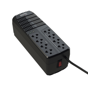 Regulador de Voltaje 1000 VA-500 W / 4 Contactos con AVR / 4 Contactos con Supresor de Picos / Protección RJ11