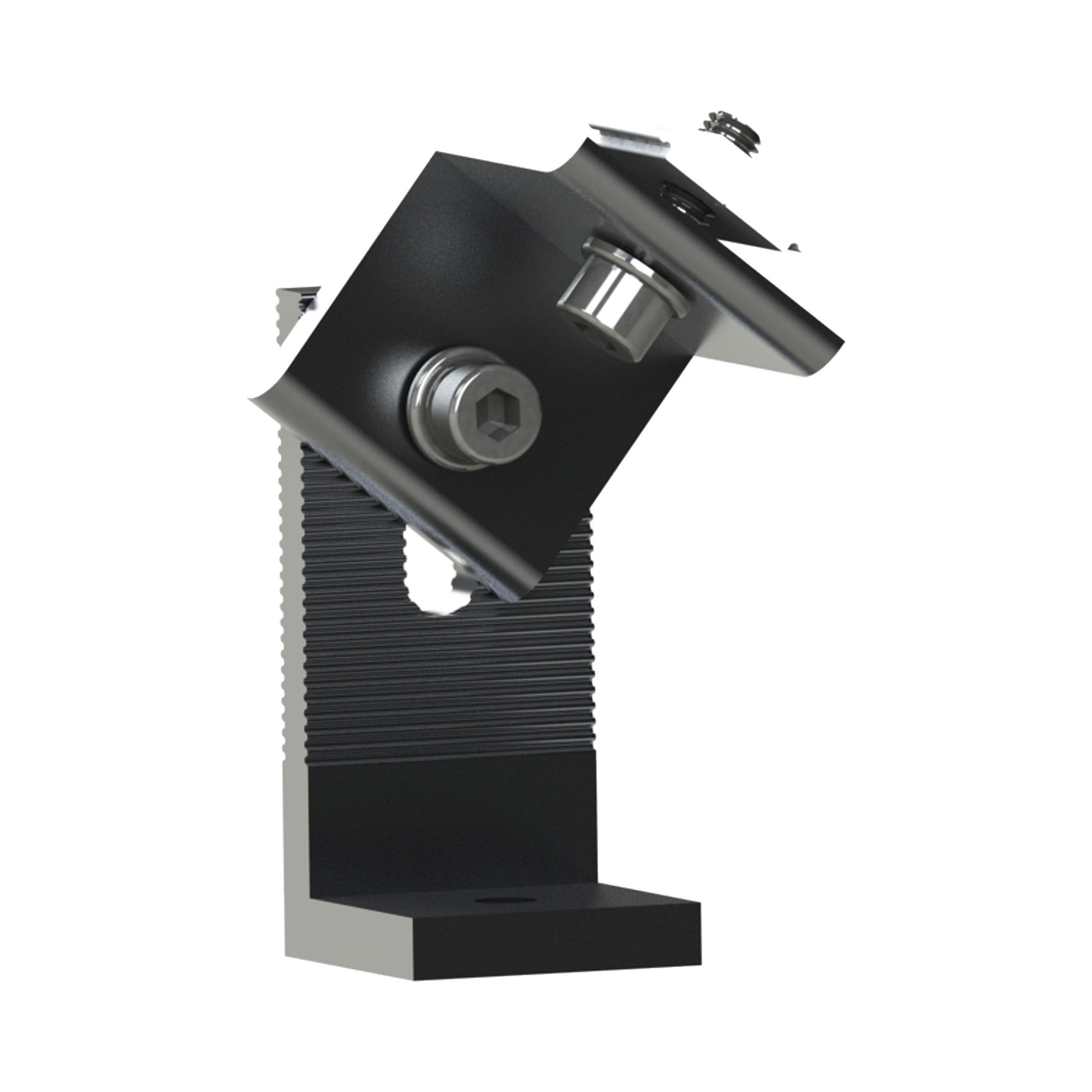 Soporte L para fijación de riel 5 Y 8 en techo de concreto