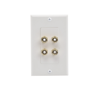 Placa de Pared | Postes de Unión Tipo Banana | Conexión para 2 Altavoces | Fácil Instalación | Conectores Chapados en Oro