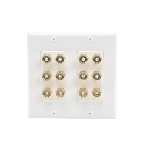 Placa de Pared | Postes de Unión Tipo Banana | Conexión para 6 Altavoces | Fácil Instalación | Conectores Chapados en Oro