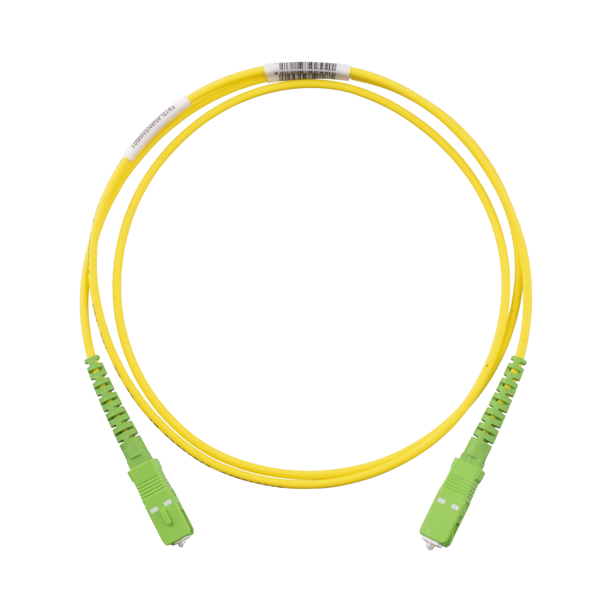 Jumper de Fibra Optica Monomodo 9/125 OS2, SC/APC-SC/APC Simplex, OFNR (Riser), Color Amarillo, 1 Metro