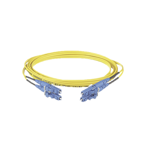 Jumper de Fibra Optica Monomodo 9/125 OS2, LC-LC Duplex, OFNR (Riser), Color Amarillo, 30 Metros