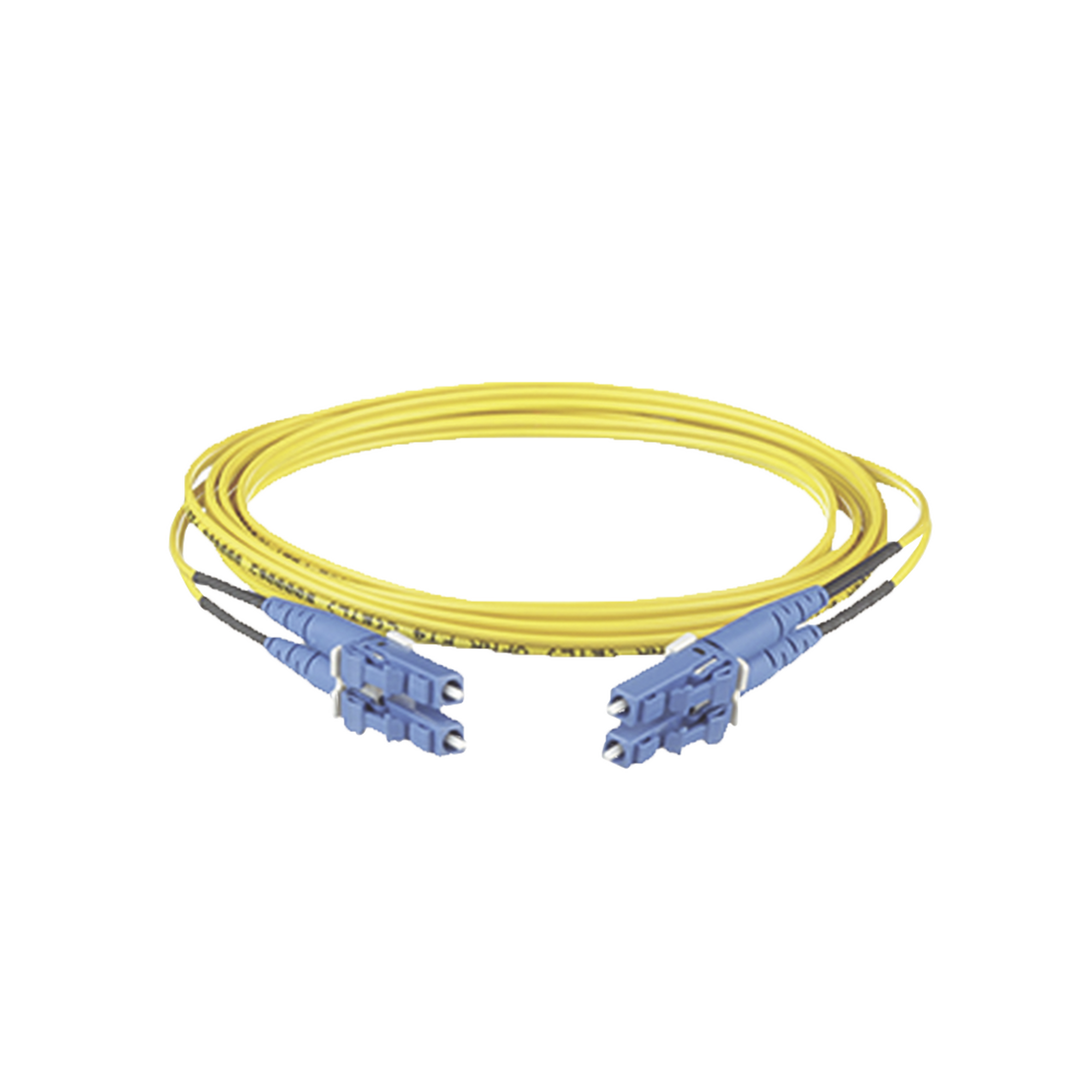 Jumper de Fibra Optica Monomodo 9/125 OS2, LC-LC Duplex, OFNR (Riser), Color Amarillo, 30 Metros