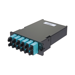 Placa Acopladora de Fibra Óptica FAP, Con 12 Pigtails y 6 Conectores SC Duplex (12 Fibras), Para Fibra Multimodo OM3/OM4, Color Aqua