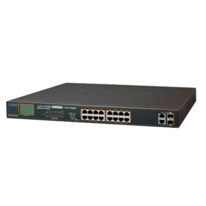 Switch No Administrable PoE+ Extender, Aislamiento VLAN de 16 Puertos +, 2 Combo TP/SFP Gigabit y Pantalla
