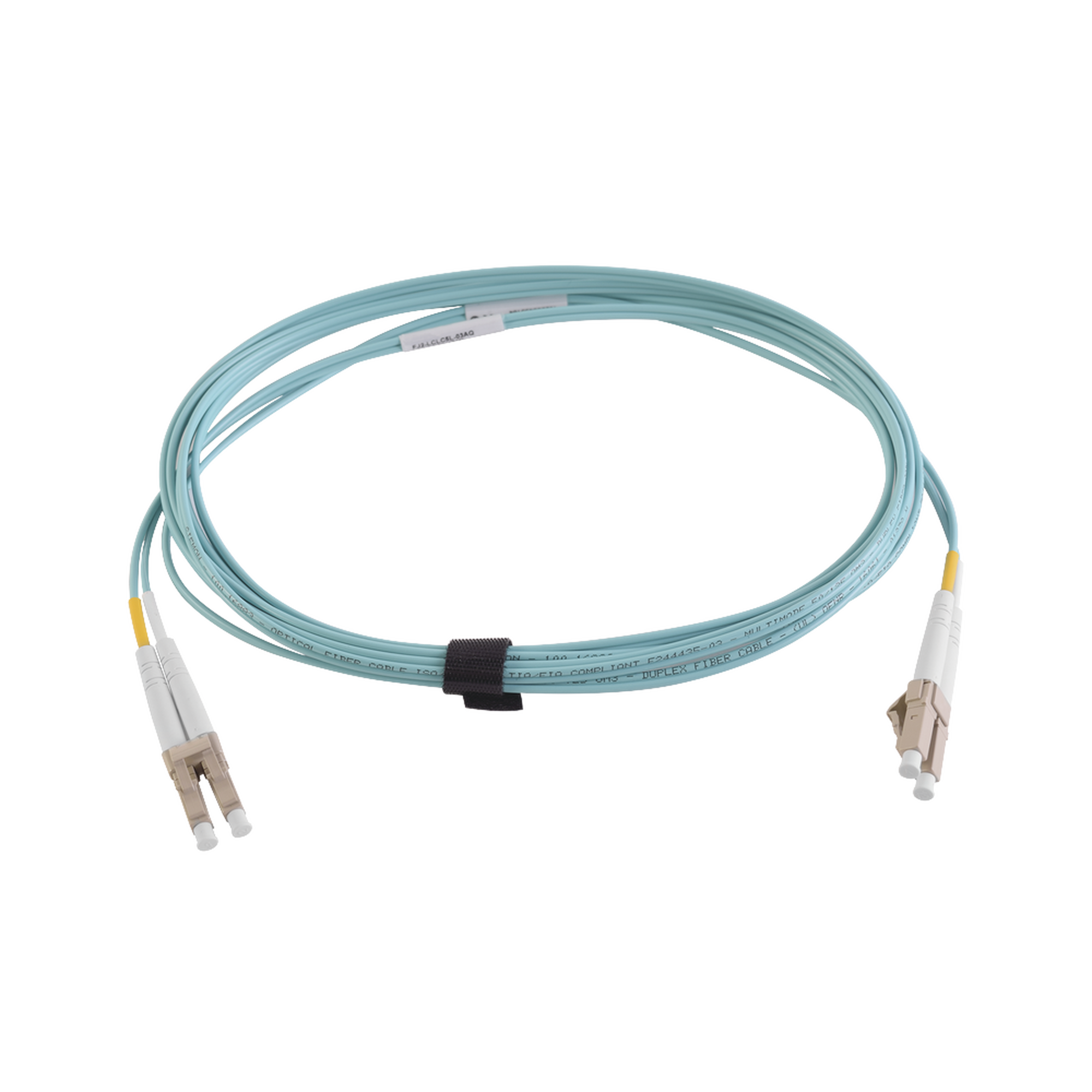 Jumper de Fibra Óptica Multimodo 50/125 XGLO OM4, LC-LC Duplex, OFNR, Color Aqua, 10 Metros