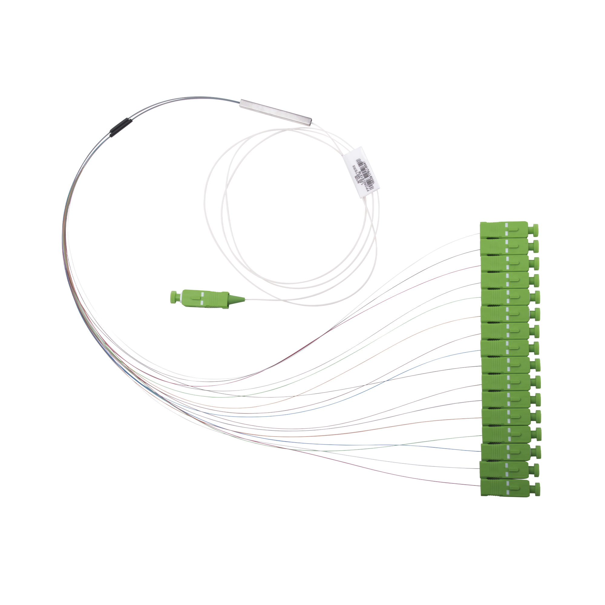 Divisor Óptico (Splitter) Tipo PLC, de 1x16, Con Conector de Entrada SC/APC y Conectores de Salida SC/APC