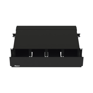 Panel de Distribución de Fibra Óptica, Acepta 8 Placas FAP o FMP, Bandeja Deslizable, Hasta 192 Fibras, Color Negro, 2 UR