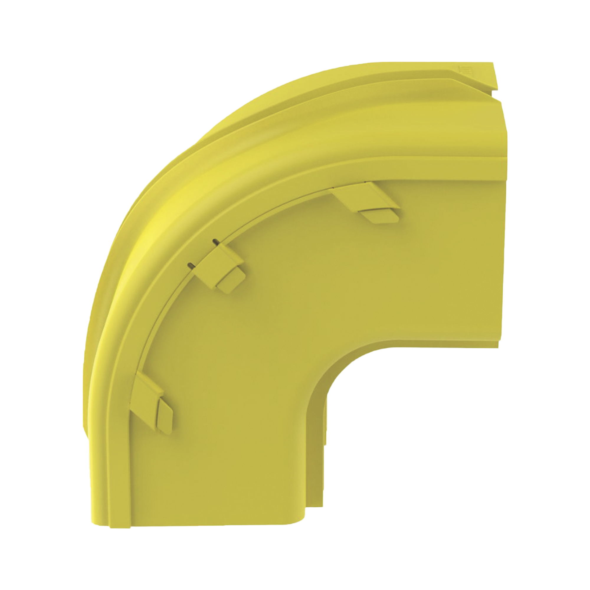 Bajada Vertical Exterior de 90º sin Tapa, Para uso con Canaletas 6X4 FiberRunner™, Color Amarillo