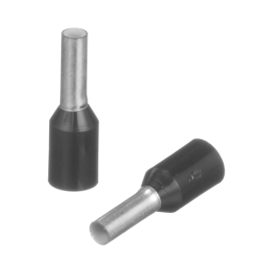 Ferrule Aislado Para Cables 16 AWG, PIN de 6 mm de Longitud, Mango Color Negro, Paquete de 500 Piezas.