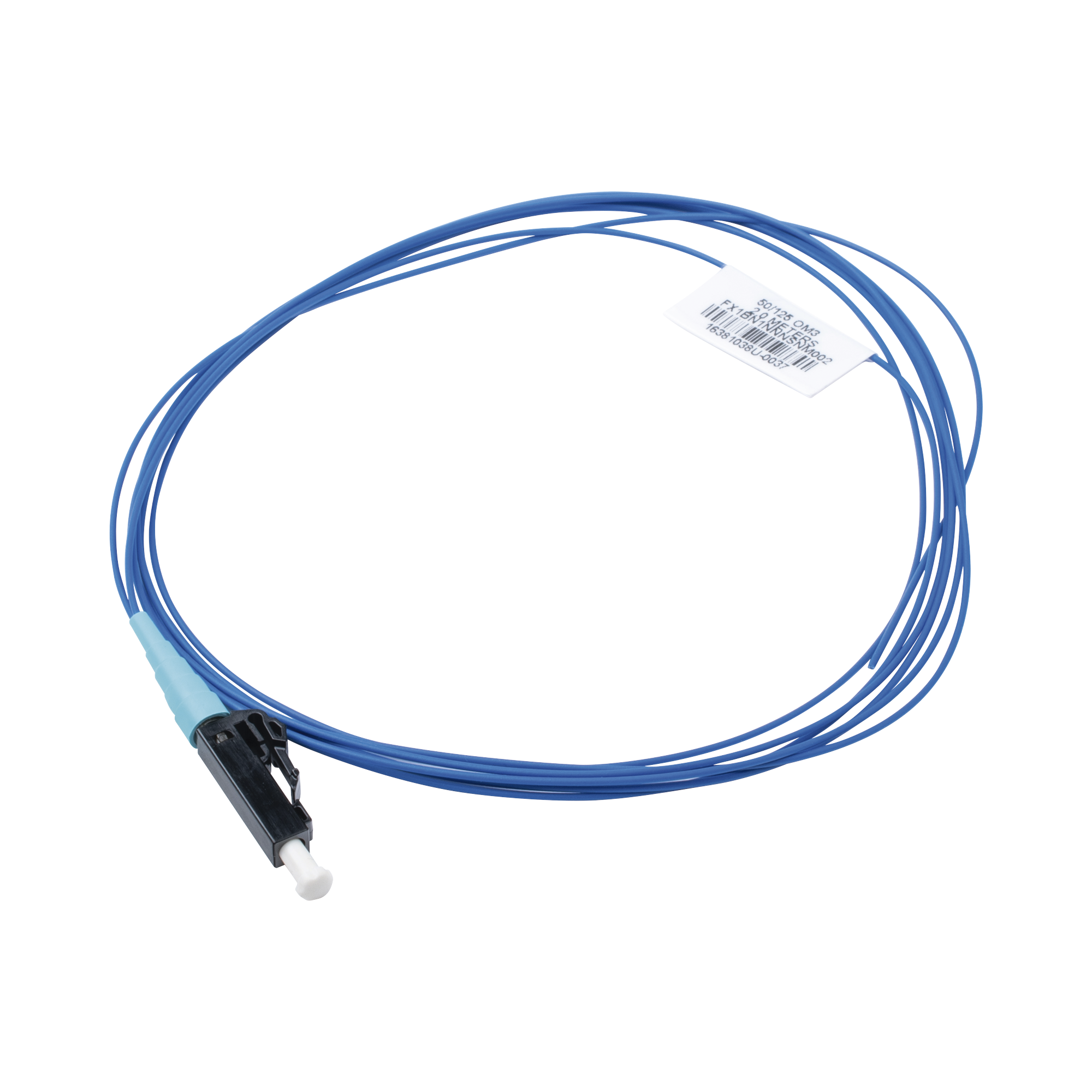 Pigtail de Fibra Óptica LC Simplex, Multimodo OM3 50/125, 900um, Color Aqua, 1 Metro