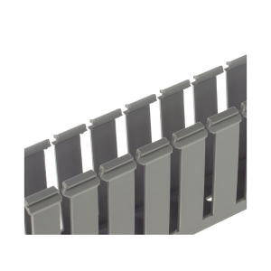 Canaleta Ranurada de PVC sin Tapa, Tipo G, 3.25 in de Ancho, 3.12 in de Alto y 1828.8 mm de Largo, Color Gris