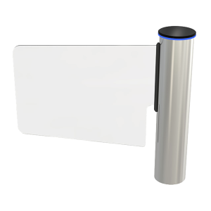 Torniquete Tipo Ala o Bandera Fabricado en Acero Inoxidable 304 con Hoja de Cristal Templado / Acceso Bidireccional con Corona LED