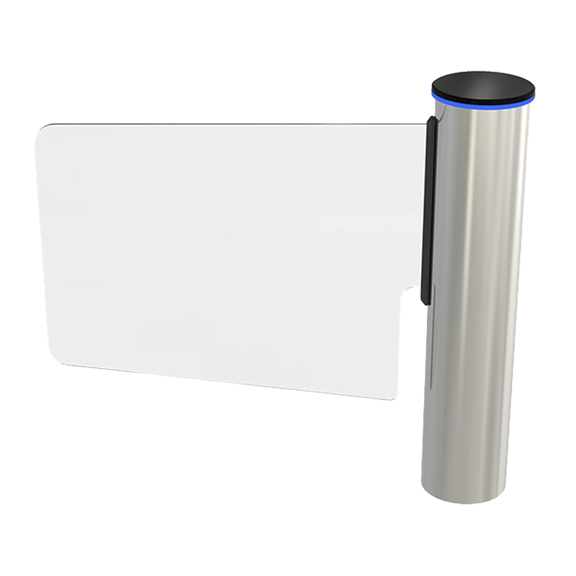 Torniquete Tipo Ala o Bandera Fabricado en Acero Inoxidable 304 con Hoja de Cristal Templado /  Acceso Bidireccional con Corona LED