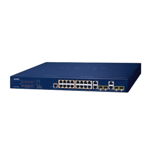 Switch Administrable PoE Capa 2 de 16 Puertos 10/100/1000 Mbps 802.3af/at, 4 Puertos SFP Gigabit, Hasta 240 W