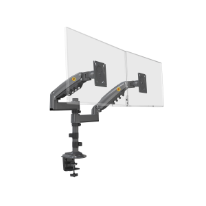 Montaje de Escritorio articulado para 2 monitores de 17 a 27" / Soporta hasta 9kg por monitor / Vesa 75 x 75 / 100 x 100 / Acero / Rotación: 360°