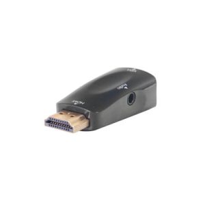 Adaptador (Convertidor) HDMI a VGA / HDMI Macho a VGA Hembra / Resolución 1920x1080 @ 60Hz / Adaptador de Audio de 3.5 mm / Chapado en Níquel