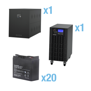 UPS Trifásico de 15 kVA/15 kW, Topología Online Doble Conversión, Voltaje de 208/220 Vca de L-L, Respaldo de 5 Minutos al 100% de Carga, Incluye Módulo y Banco de Baterías