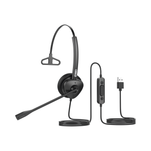 Diadema monoaural con tecnología antishock para teléfonos IP FANVIL con interfaz USB con micrófono de cancelación de ruido, larga durabilidad