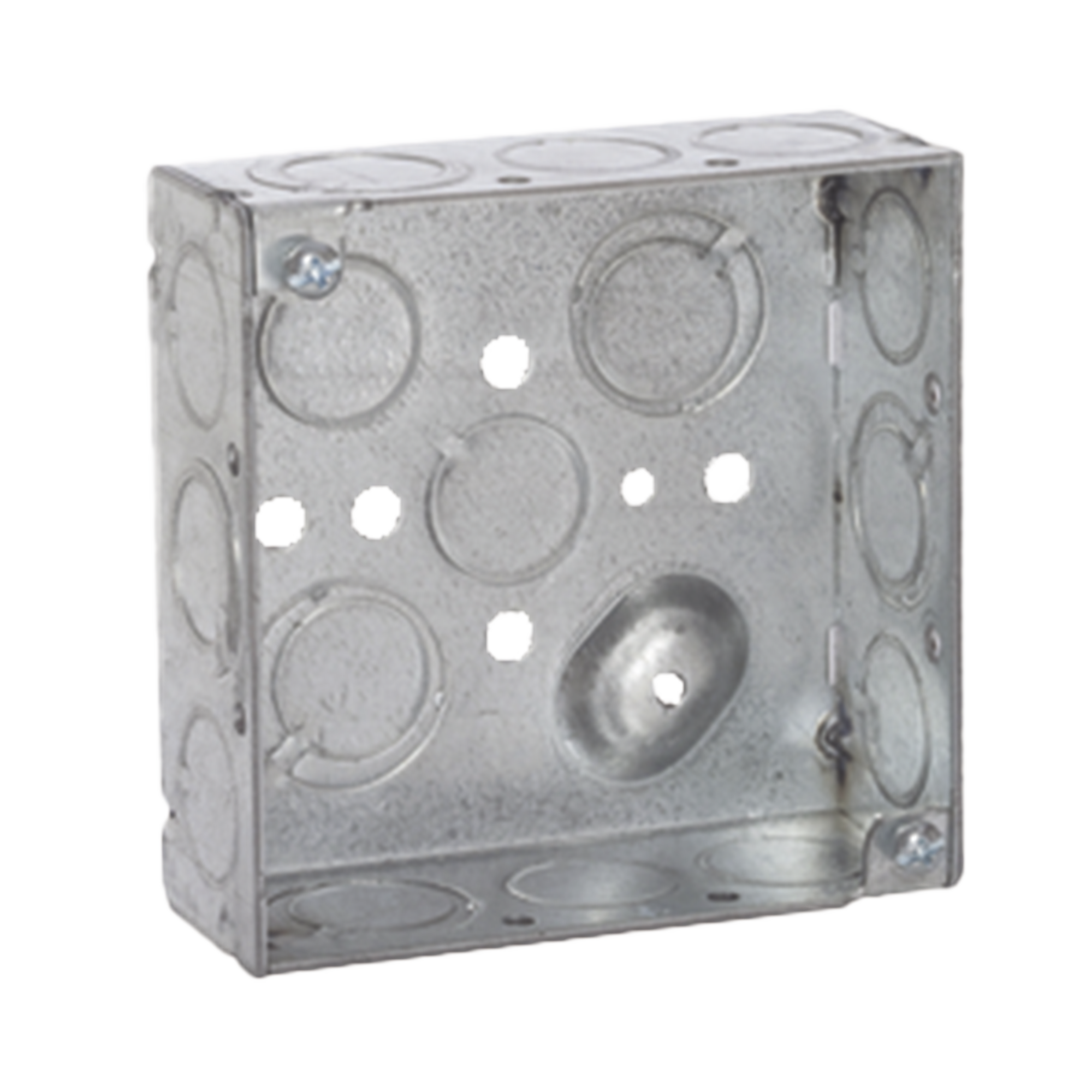Caja Cuadrada 4 x 4"/Profundidad 1- 1/2"/ 10 Entradas de 1/2" y 6 TKO (1/2"-3/4").