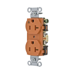 Contacto Dúplex Conexión a Tierra Aislada/ 20 A 125 V/ 2 polos 3 Hilos/ Color naranja/ Nema 5- 20R/ Grado Comercial.