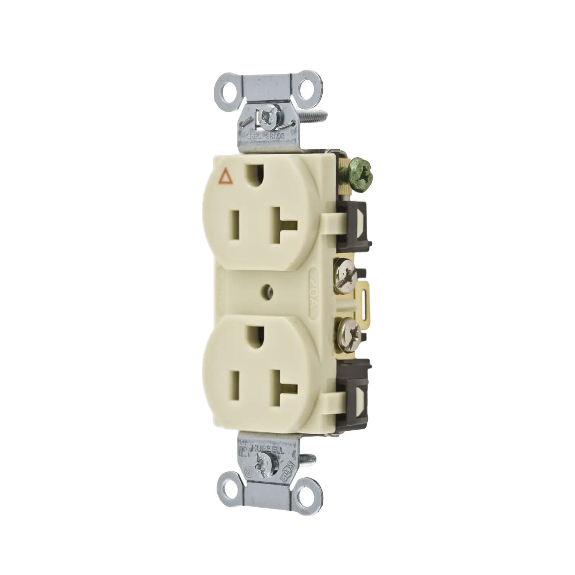 Contacto Dúplex Conexión a Tierra Aislada/ 20 A 125 V/ 2 polos 3 Hilos/ Color Marfil/ Nema 5- 20R/ Grado Comercial.