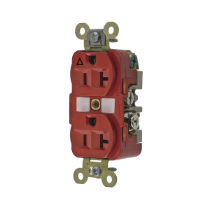 Contacto Dúplex Conexión a Tierra Aislada/ 20 A 125 V/ 2 polos 3 Hilos/ Color Rojo/ Nema 5- 20R/ Grado Industrial.
