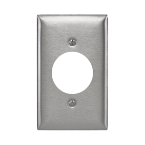 Placa para Receptaculo Sencillo 20 y 30 A de Media Vuelta/ 1.6" (40 mm) / Acero Inoxidable.