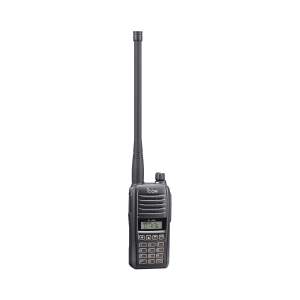 Radio portátil aéreo con Bluetooth incluido, rango de frecuencia 118-136.99166MHz, 6W PEP, 200 canales alfanuméricos, pantalla de 8 caracteres, incluye: batería, cargador, antena y clip