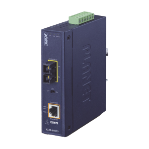 Convertidor de Medios Industrial PoE+ 1000BASE-LX a 10/100/1000BASE-T 802.3at (SC,SM) -20 km