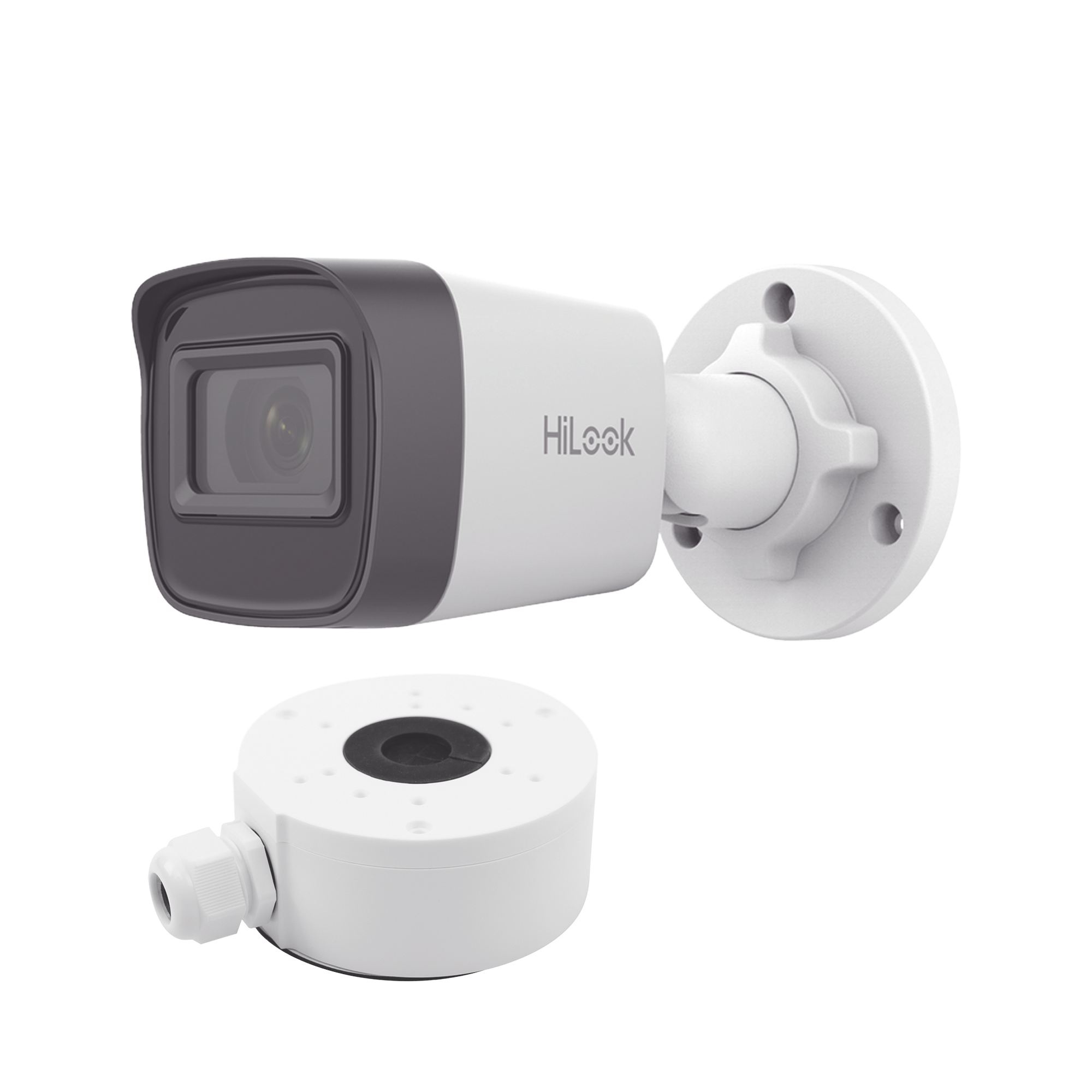 HiLook Series / Bala IP 4 Megapixel / 20 mts IR / Exterior IP67 / PoE / dWDR / Lente 2.8 mm + Caja de conexión DS-1280ZJ-XS