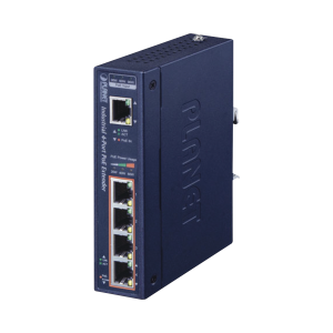 Extensor Industrial PoE, Entrada PoE 802.3 bt y 4 Puertos de Salida Gigabit 802.3 af/at