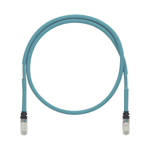 Patch Cord Cat6A de Grado Industrial 600V, Blindado SF/UTP, Calibre 26 AWG, Color Aqua, 1.5m